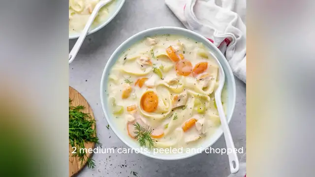 Video thumbnail for creamy chicken noodle soup recipe