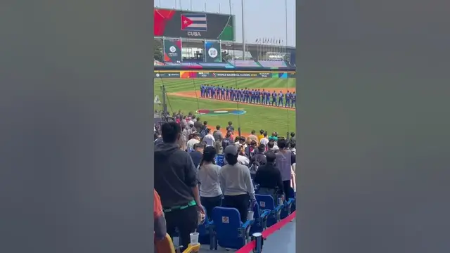 'Video thumbnail for Himno Nacional de Cuba 🇨🇺 minutos antes del inicio del @worldbaseballclassic'