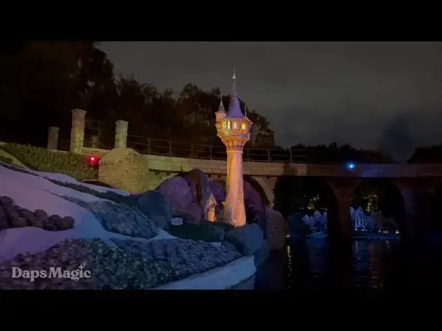 Video thumbnail for Rapunzel's Tower at Night | Storybook Land Canal Boats | Disneyland Resort 2025 4K