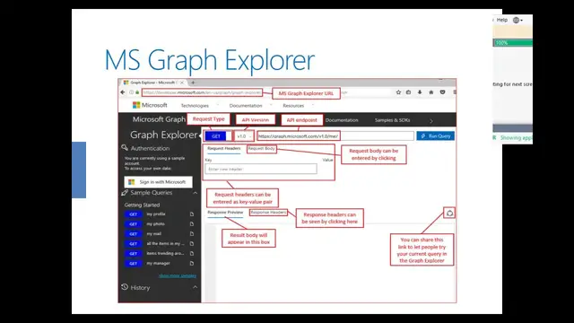 Video thumbnail for Walk-through of the new MS Graph Explorer