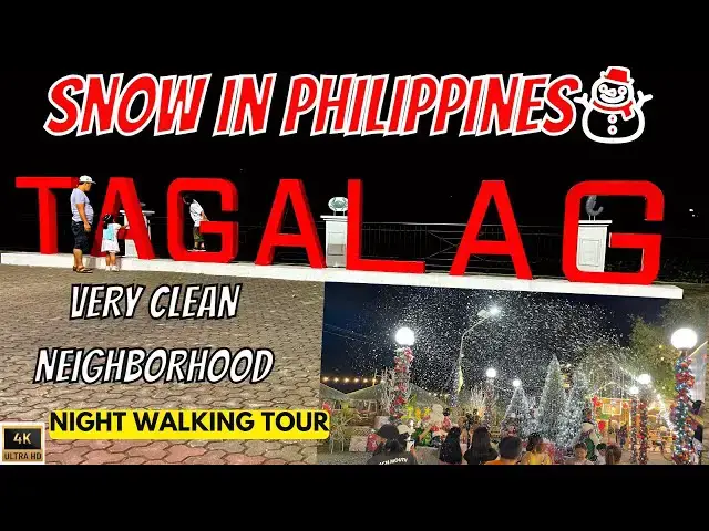 'Video thumbnail for SNOW IN PHILIPPINES 😳| TAGALAG FISHING VILLAGE NIGHT WALKING TOUR | TATA CELO | PHILIPPINES 🇵🇭'