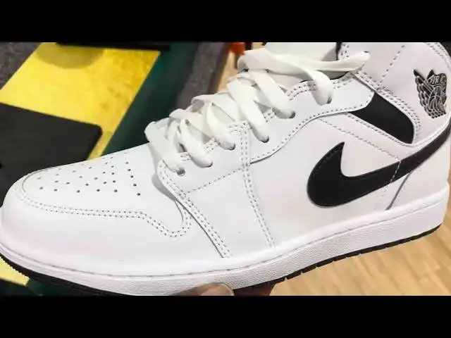 'Video thumbnail for Quick Look At The Air Jordan 1 Mid Reverse Panda  White Black & Buy it Now Below Retail'
