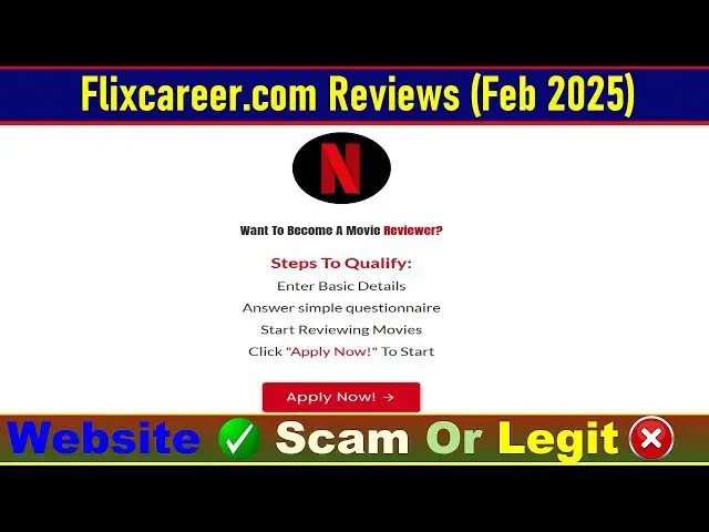 Video thumbnail for Beware the Flixcareer.com “Netflix Movie Reviewer” Scam