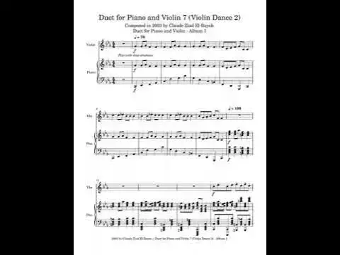 Video thumbnail for Claude Ziad El-Bayeh - Duet for Piano and Violin 7 (Violin Dance 2) - Composed in 2003