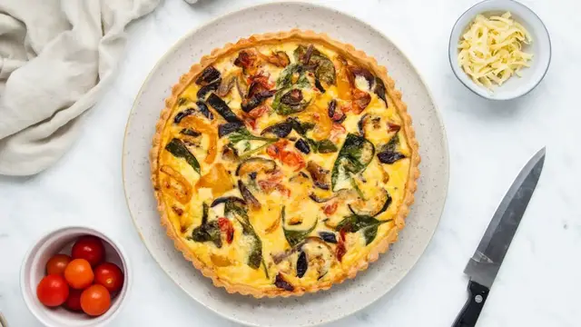 'Video thumbnail for Roasted Vegetable Quiche Recipe'