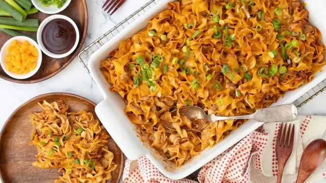 Video thumbnail for Cheesy BBQ Beef Casserole Recipe