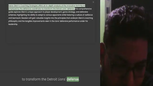 'Video thumbnail for Aaron Glenn’s Coaching Strategies offers an in-depth analysis of the innovative techniques employed by the defensive coordinator to transform the Detroit Lions' defense. This comprehensive guide explores Glenn's unique approach to player'