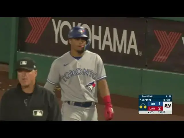 'Video thumbnail for Santiago Espinal RIPS a RBI Groundout, Scoring Vladimir Guerrero Jr! | Toronto Blue Jays | 4/7/2023'