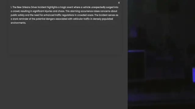Video thumbnail for a crowd, resulting in significant injuries and chaos. This alarming occurrence raises concerns about public safety and the need for enhanced traffic regulations in crowded areas. The incident serves as a stark reminder of the potential da