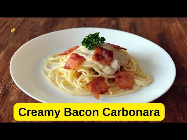 Video thumbnail for Creamy Bacon Carbonara: A Comforting Twist on a Classic Recipe