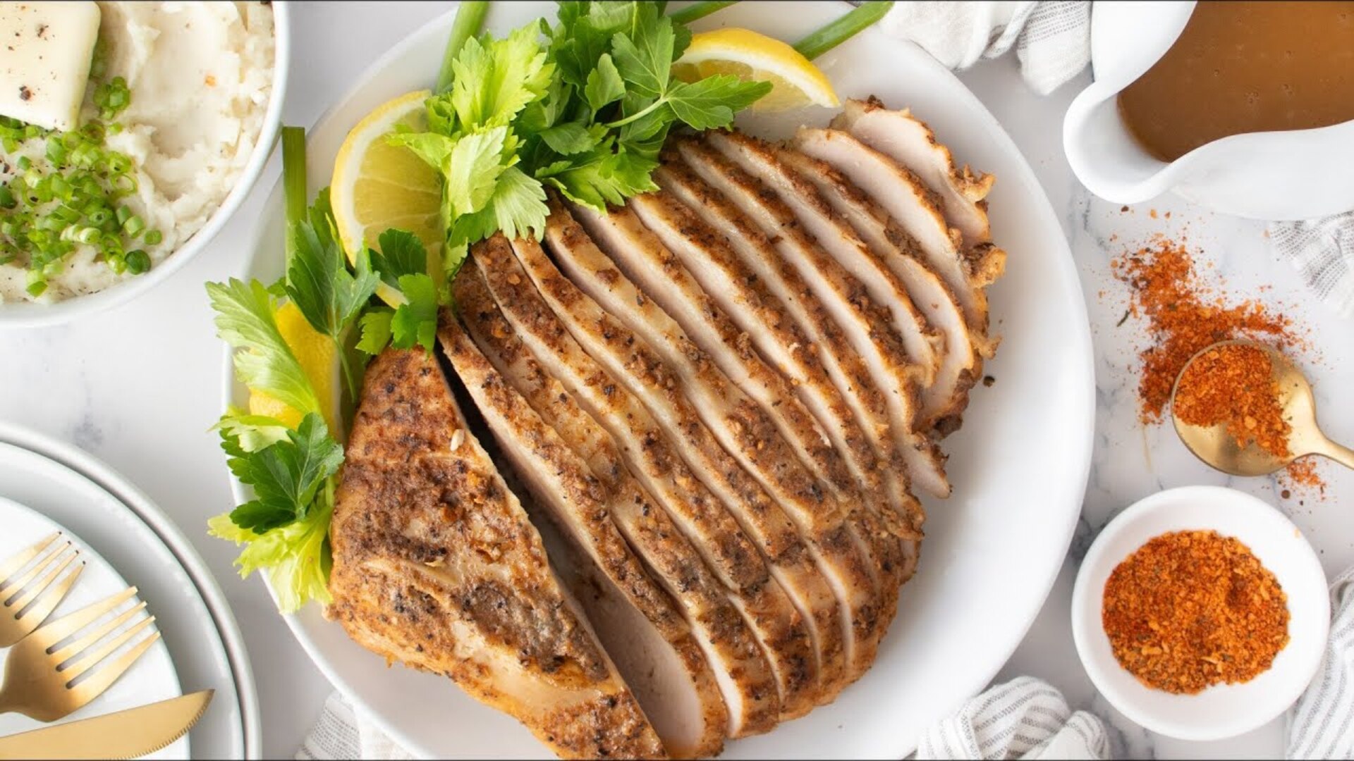 Video thumbnail for Low And Slow Creole Butter Turkey Breast Recipe