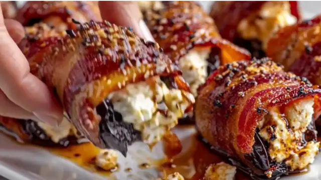 Video thumbnail for Bacon Wrapped Dates with Goat Cheese Recipe | Sweet and Savory Appetizer