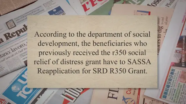 'Video thumbnail for SASSA Reapplication for SRD R350 Grant 2023'