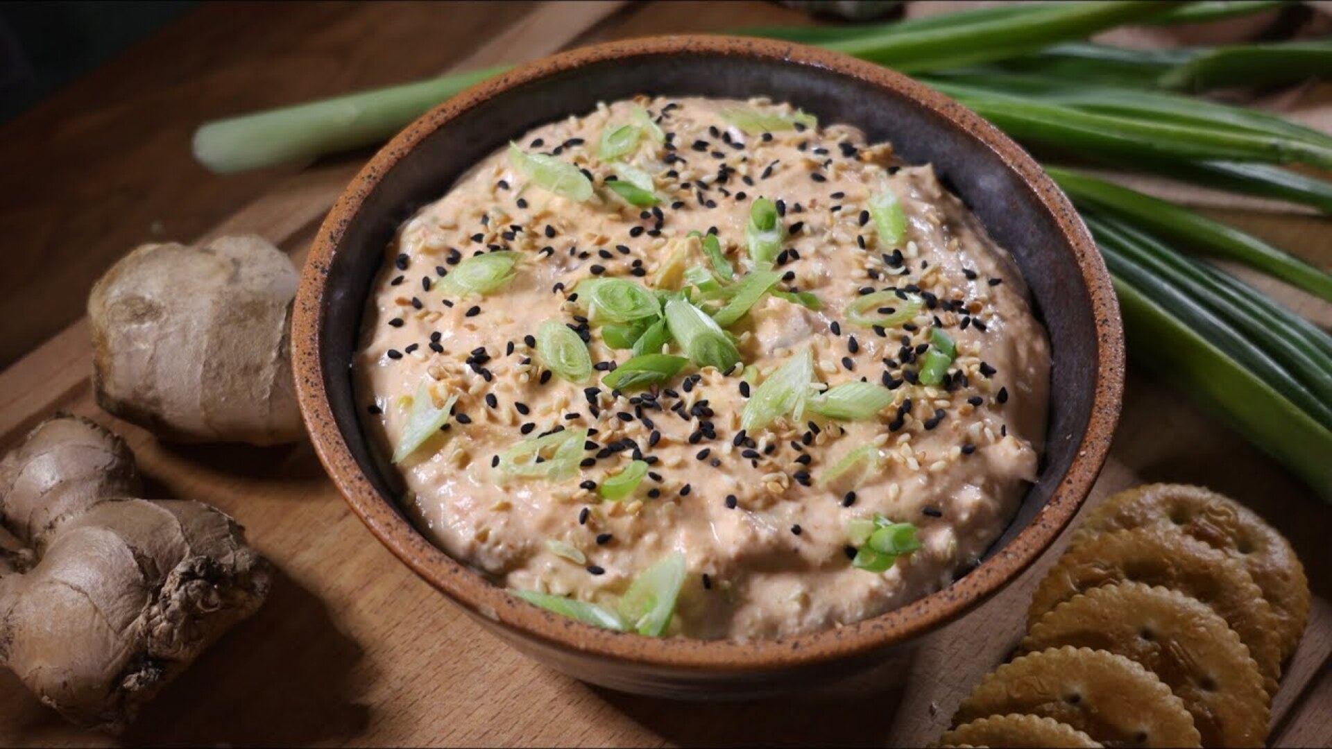 Video thumbnail for Ginger Scallion Salmon Dip Recipe