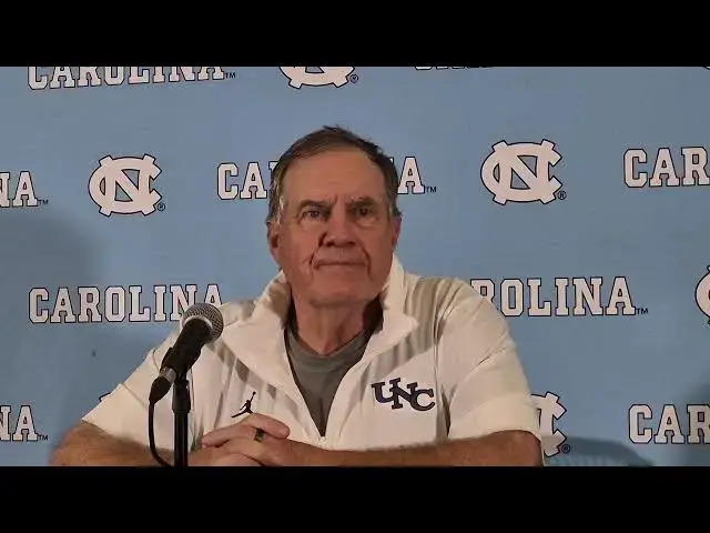 'Video thumbnail for #UNC coach Bill Belichick postgame press conference after win at Charlotte'