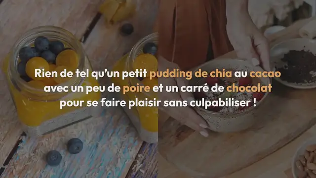 Video thumbnail for Pudding de chia au macacao, poire et chocolat