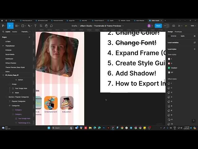 Video thumbnail for Show step-by-step process of customizing a Figma template.