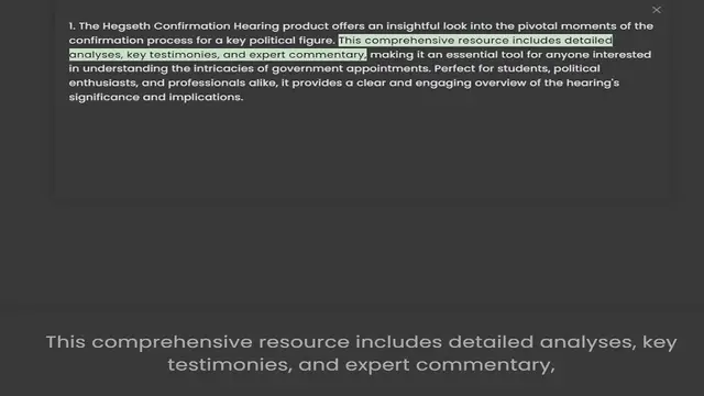 Video thumbnail for confirmation process for a key political figure. This comprehensive resource includes detailed analyses, key testimonies, and expert commentary, making it an essential tool for anyone interested in understanding the intricacies of governm