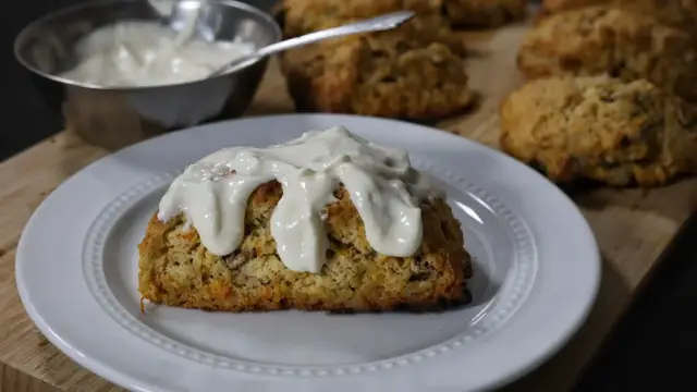 Video thumbnail for Carrot Cake Scones With Cream Cheese Glaze Recipe