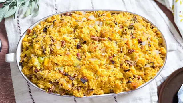 Video thumbnail for Southern-Style Homemade Cornbread Dressing Recipe