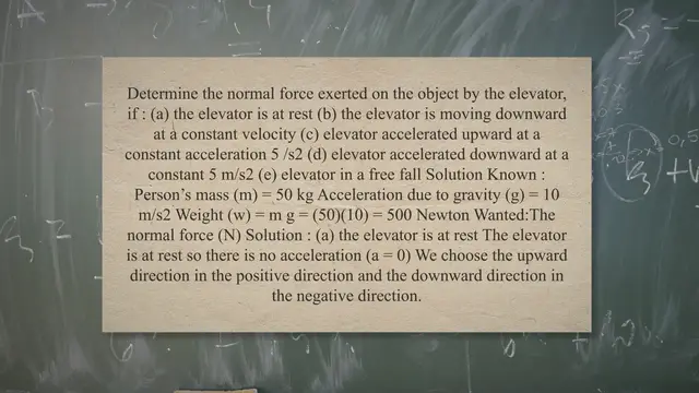 Video thumbnail for Application of the Newton’s law of the motion in an elevator – problems and solutions
