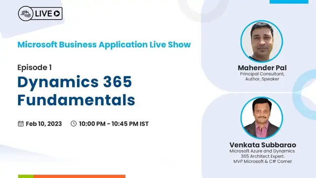 Video thumbnail for Dynamics 365 Fundamentals - Microsoft Business Application Live Show Ep. 1
