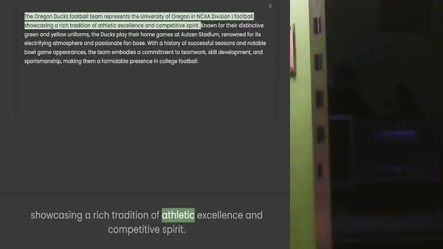 Video thumbnail for showcasing a rich tradition of athletic excellence and competitive spirit. Known for their distinctive green and yellow uniforms, the Ducks play their home games at Autzen Stadium, renowned for its electrifying atmosphere and passionate f