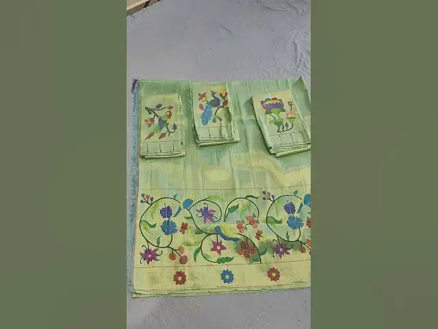Video thumbnail for Beautifully handcrafted unstitched paithani Lehenga #paithani #indianattire #indianhandlooms