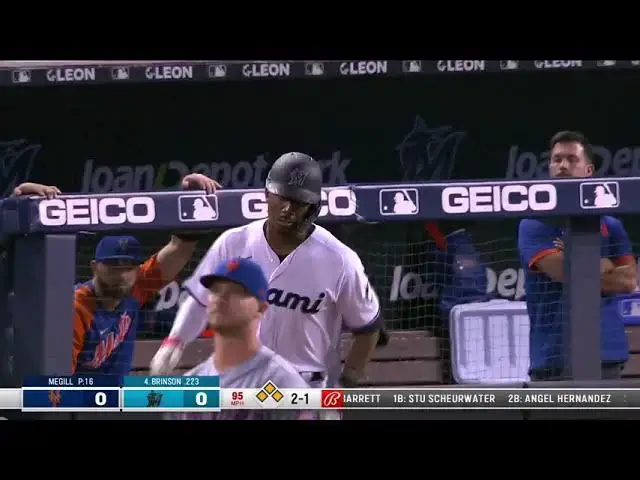 'Video thumbnail for Lewis Brinson Hits Grand Slam Jazz Chisholm, Miguel Rojas, Jesus Aguilar score 8/2/21'