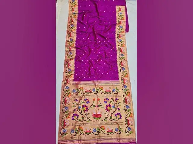 Video thumbnail for border and half allover work paithani sarees #paithanisaree #paithani #purehandlooms #us #hyderabad