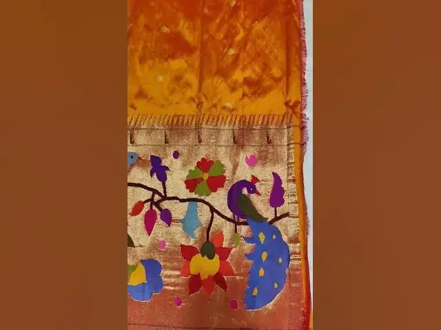 Video thumbnail for 🌸 Pure Silk Paithani Lehenga Fabric | 4 Meters Unstitched#Paithani #PaithaniLehenga #Lehenga