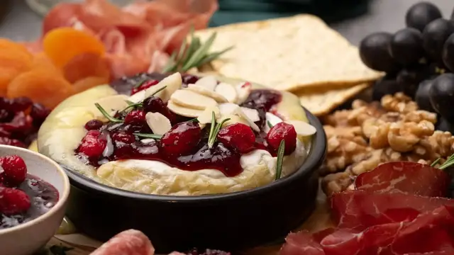Video thumbnail for Cranberry And Rosemary Baked Brie Board Recipe