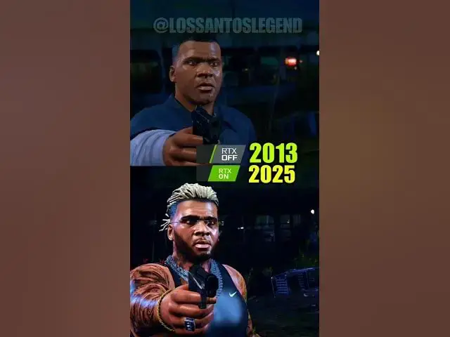 Video thumbnail for GTA 5 2013 vs 2025 Remastered Graphics Comparison #gta5 #gta #gtx #rtx4090 #shorts