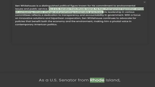 Video thumbnail for issues and public service. As a U.S. Senator from Rhode Island, he has championed legislation aimed at combating climate change and promoting sustainable practices. His leadership in various committees reflects a dedication to transparenc