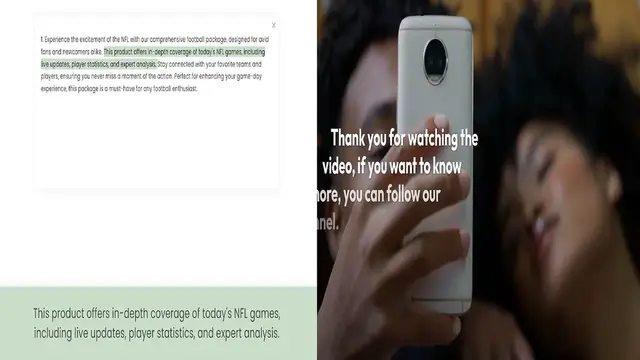 Video thumbnail for 1. Experience the excitement of the NFL with our comprehensive football package, designed for avid fans and newcomers alike. This product offers in-depth coverage of today's NFL games, including live updates, player statistics, and expert