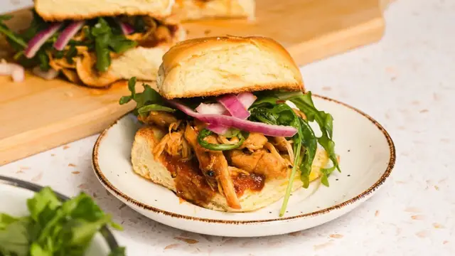'Video thumbnail for Coffee-Tinged BBQ Chicken Sliders Recipe'
