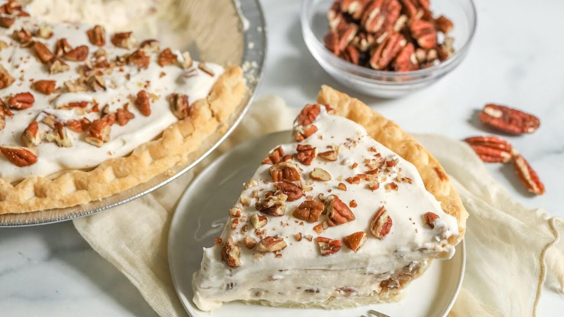 Video thumbnail for Make Pecan Pie Dinner-Worthy With Our Creamy Recipe