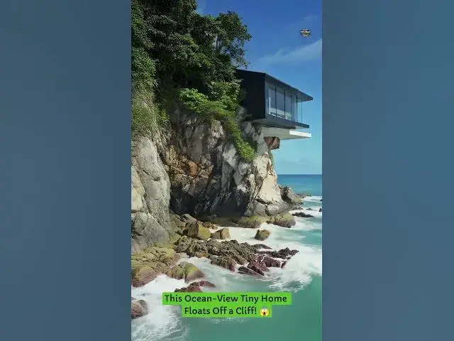 Video thumbnail for This Ocean View Tiny Home Floats Off a Cliff!  #3danimation #home #3drender #dreamhome #architecture