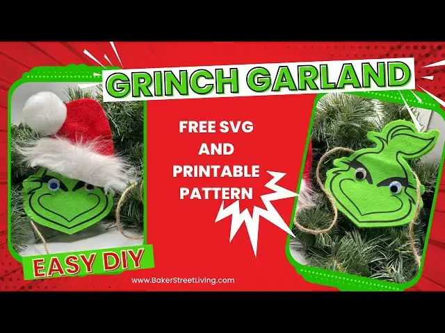 'Video thumbnail for Easy to Make Felt Grinch Garland'