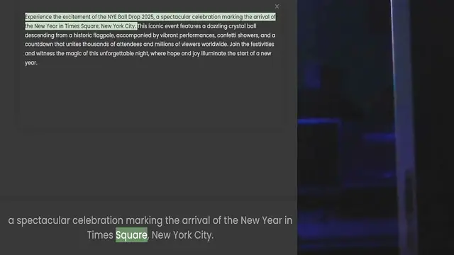 Video thumbnail for Experience the excitement of the NYE Ball Drop 2025, a spectacular celebration marking the arrival of the New Year in Times Square, New York City. This iconic event features a dazzling crystal ball descending from a historic flagpole, acc