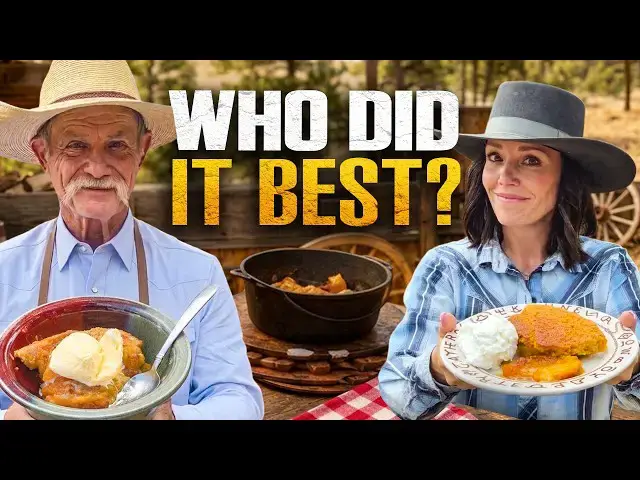 Video thumbnail for The GREAT Cast Iron Peach Cobbler Bake Off - Who Makes It Better?