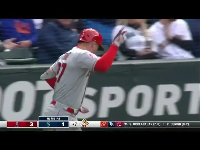 'Video thumbnail for Mike Trout SMACKS a RBI Single, Scoring Gio Urshela! | Los Angeles Angels | 4/5/2023'