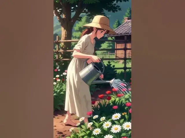 Video thumbnail for A peaceful morning begins in a beautiful countryside garden. 🌿🌸🏡