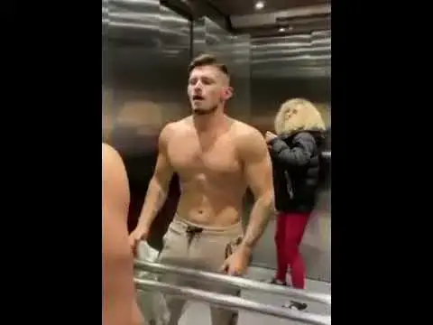 Video thumbnail for American bodybuilder elevator prank VIDEO #shorts