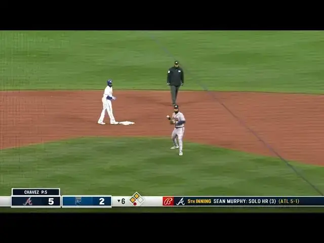 'Video thumbnail for Jackie Bradley Jr SMACKS a RBI Double! | Kansas City Royals | 4/15/2023'
