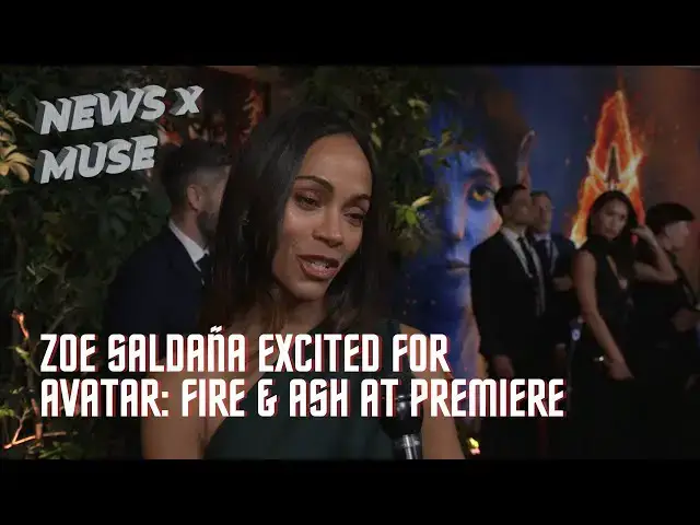 Video thumbnail for Zoe Saldaña Excited For Avatar: Fire & Ash at Premiere