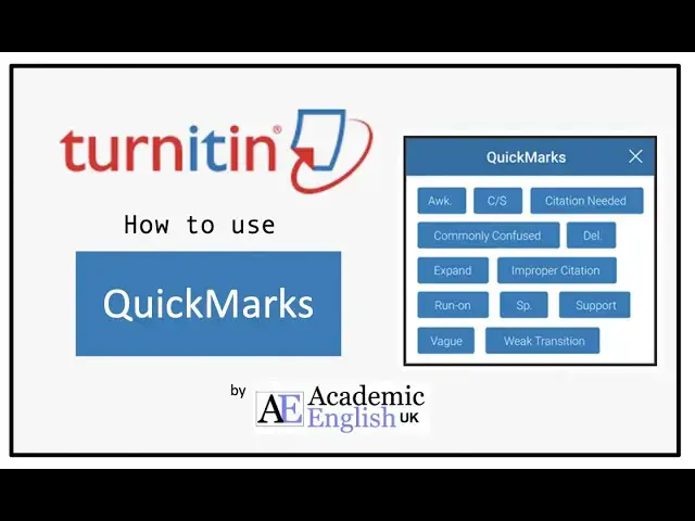 Video thumbnail for QuickMarks: How to use QuickMarks on Turnitin