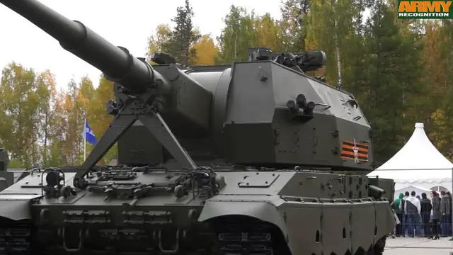 'Video thumbnail for 2S35 Koalitsiya-SV 152mm tracked self propelled howitzer Russian army RAE 2015 Russia Arms Expo'