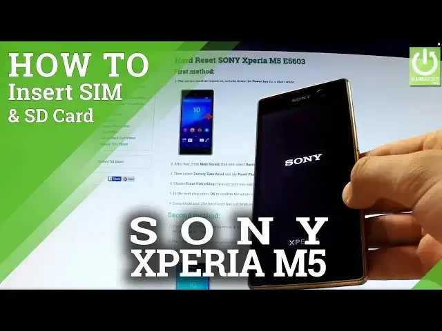 'Video thumbnail for How to insert SIM card and Micro SD card in SONY Xperia M5 E5603'