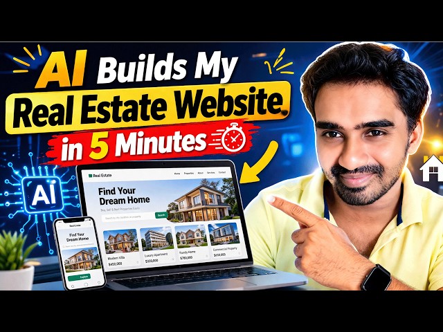 Video thumbnail for AI Builds My Real Estate Website in 5 Minutes  | How to Make Website Using AI